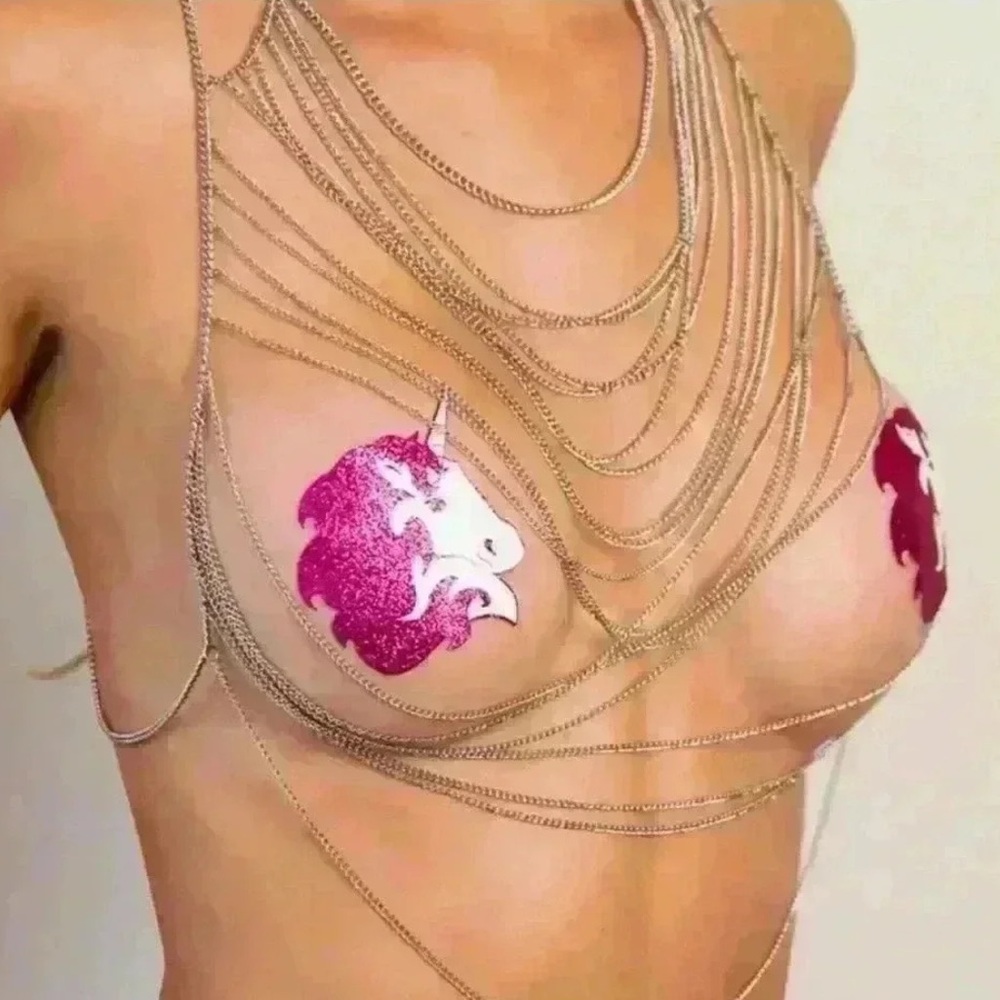 Pastease Pink Glitter Unicorn Nipple Covers Pasties